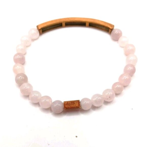 Always In My Heart White Acrylic Beaded Stretchy Bracelet - Picture 4 of 5